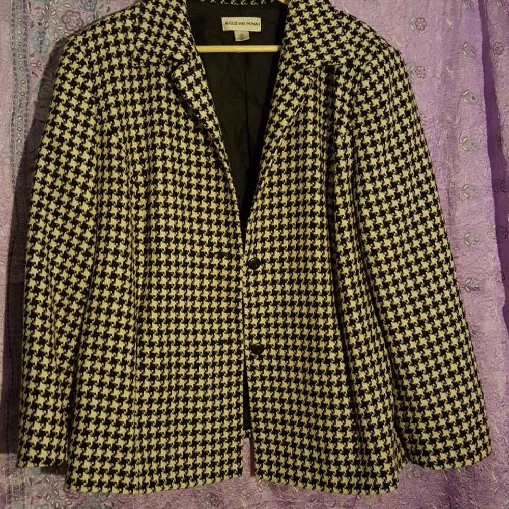 Vintage Plus Size Houndstooth Coat